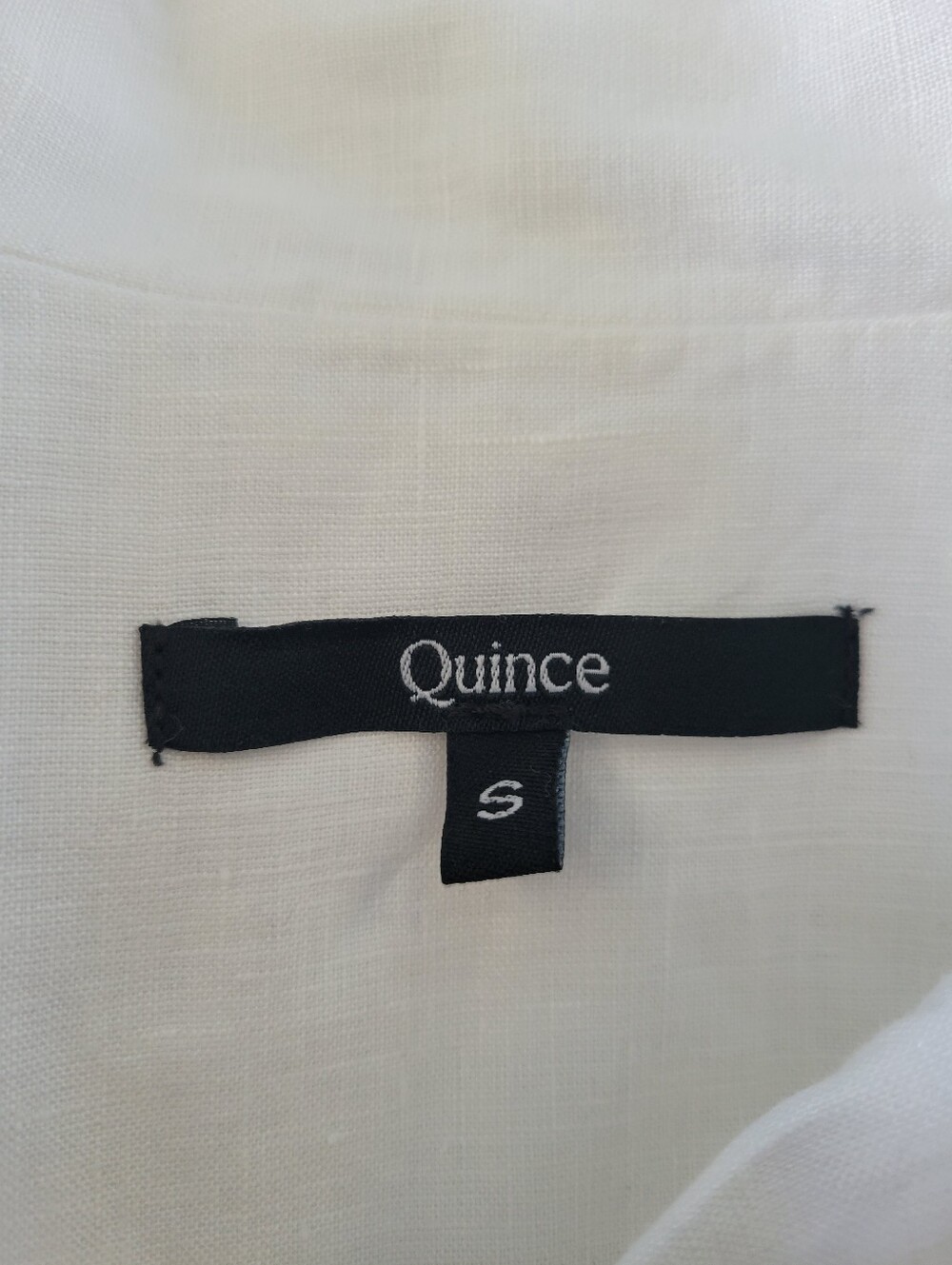 Quince Linen Premium Flax Button Front Short Sleeve Camp Shirt White S - Picture 14 of 15